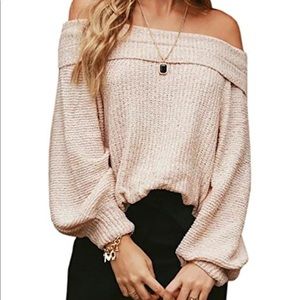 Off the Shoulder Cream Sweater